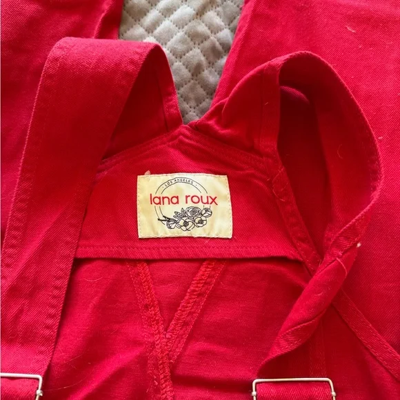 Lana Roux Red Overalls - Picture 2 of 6